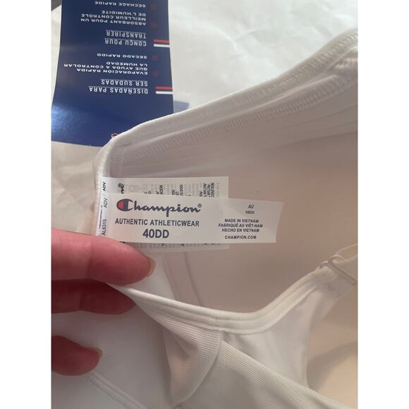 Champion NWT Double Dry Maximum Support Zip Front Sports Bra 40DD White - Picture 5 of 6